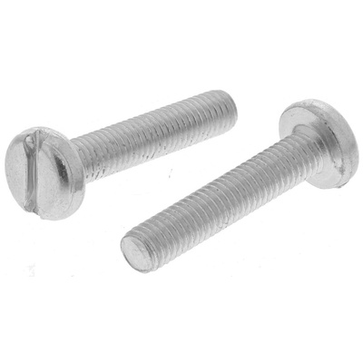 RS PRO Slot Pan Steel Machine Screws DIN 85, M5x25mm