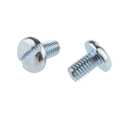 RS PRO Slot Pan Steel Machine Screws DIN 85, M6x10mm