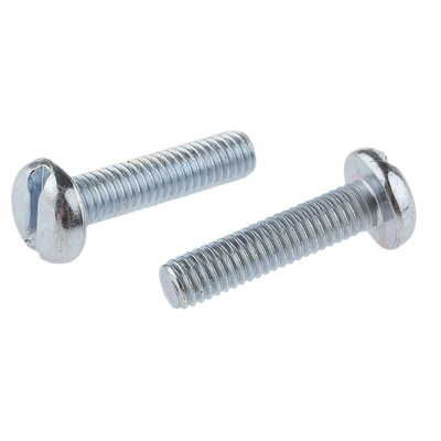 RS PRO Slot Pan Steel Machine Screws DIN 85, M6x25mm