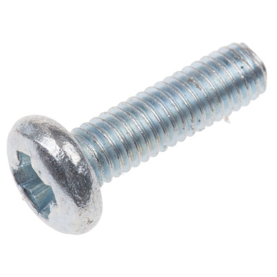 RS PRO Pozidriv Pan Steel Machine Screws DIN 7985, M3.5x12mm