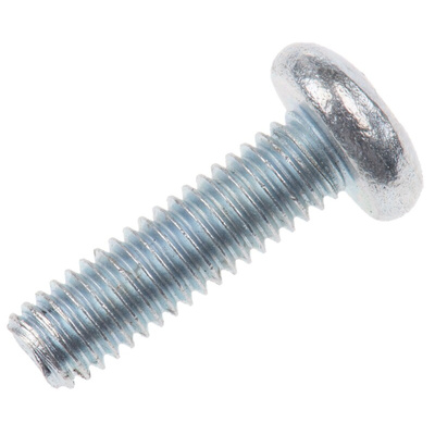 RS PRO Pozidriv Pan Steel Machine Screws DIN 7985, M3.5x12mm