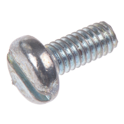 RS PRO Slot Pan Steel Machine Screws DIN 85, M2.5x6mm