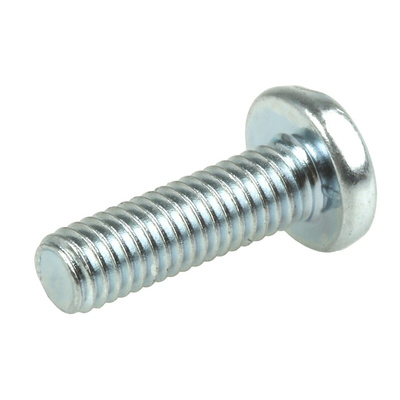 RS PRO Slot Pan Steel Machine Screws DIN 85, M3x10mm