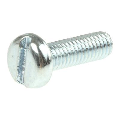 RS PRO Slot Pan Steel Machine Screws DIN 85, M3x10mm