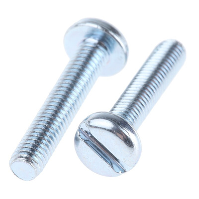 RS PRO Slot Pan Steel Machine Screws DIN 85, M3x16mm
