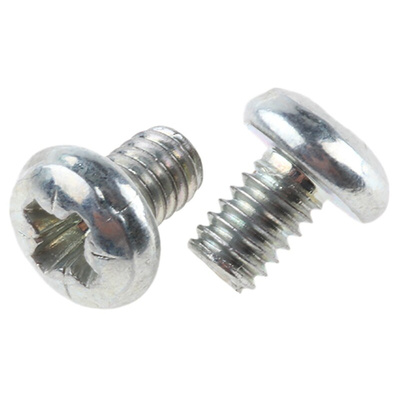 RS PRO Pozidriv Pan Steel Machine Screws ANSI B 18.6.3 No 8x1/4in