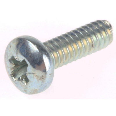 RS PRO Pozidriv Pan Steel Machine Screws ANSI B 18.6.3 No 4x3/8in