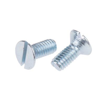 RS PRO Slot Countersunk Steel Machine Screws DIN 963, M2.5x6mm