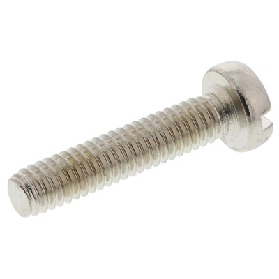 RS PRO Slot  Cheese Head Brass Machine Screws DIN 84, M2.5x12mm