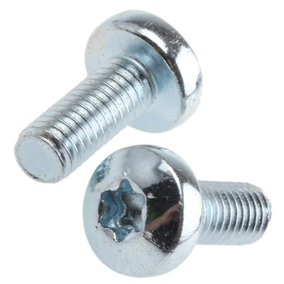 RS PRO Torx Pan Steel Machine Screws, M5x12mm