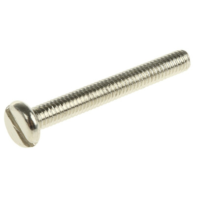 RS PRO Slot Pan Brass Machine Screws DIN 85, M2.5x20mm