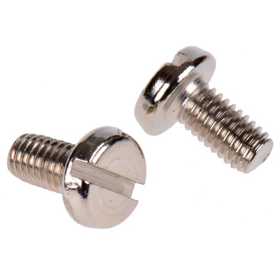RS PRO Slot Pan Brass Machine Screws DIN 85, M3x6mm