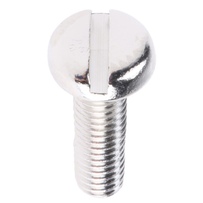 RS PRO Slot Pan Brass Machine Screws DIN 85, M3.5x12mm