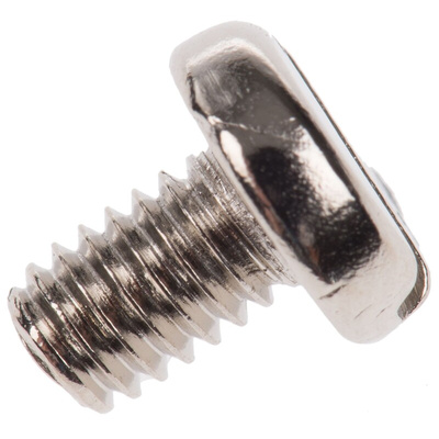 RS PRO Slot Pan Brass Machine Screws DIN 85, M4x6mm