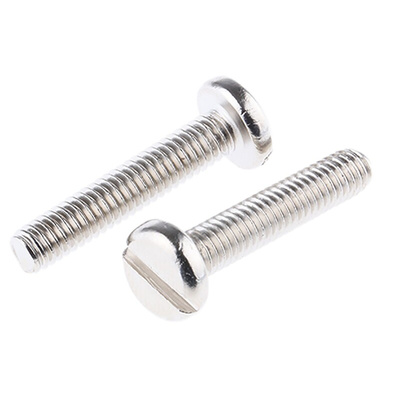 RS PRO Slot Pan Brass Machine Screws DIN 85, M4x20mm