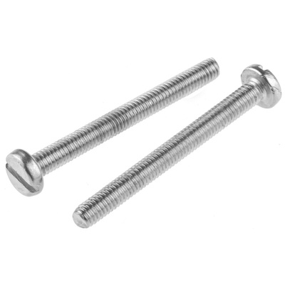 RS PRO Slot Pan Brass Machine Screws DIN 85, M4x40mm