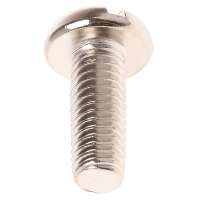 RS PRO Slot Pan Brass Machine Screws DIN 85, M6x16mm