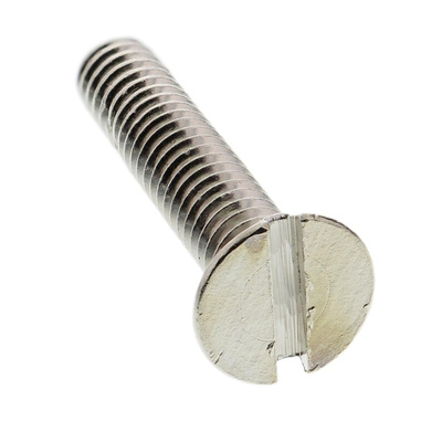 RS PRO Slot Countersunk Brass Machine Screw DIN 963, M2.5x12mm