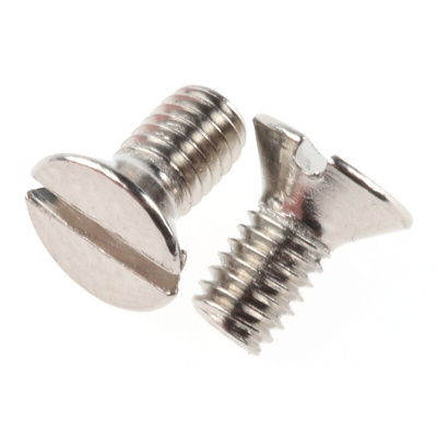 RS PRO Slot Countersunk Brass Machine Screws DIN 963, M3x6mm