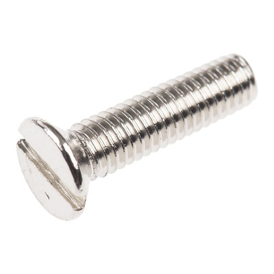 RS PRO Slot Countersunk Brass Machine Screws DIN 963, M3x12mm