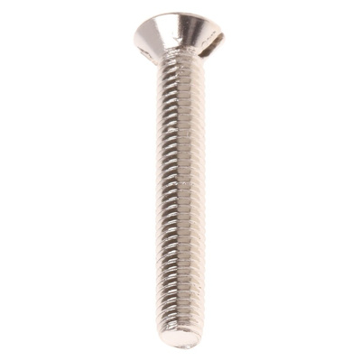 RS PRO Slot Countersunk Brass Machine Screws DIN 963, M3x20mm