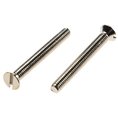 RS PRO Slot Countersunk Brass Machine Screws DIN 963, M3.5x30mm