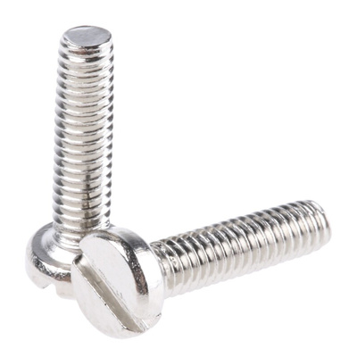 RS PRO Slot  Cheese Head Brass Machine Screws DIN 84, M2.5x10mm