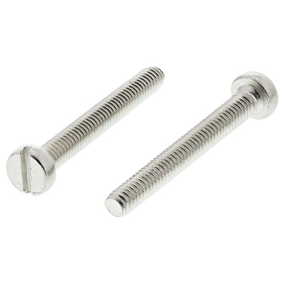 RS PRO Slot  Cheese Head Brass Machine Screws DIN 84, M2.5x20mm