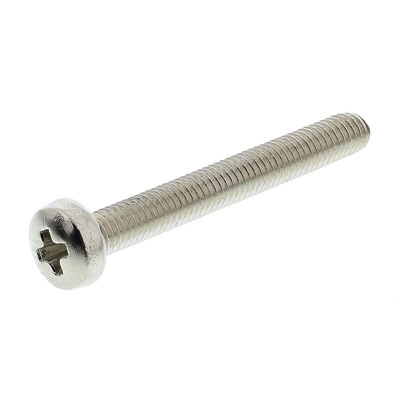 RS PRO Cross Pan Brass Machine Screws DIN 7985, M3x25mm