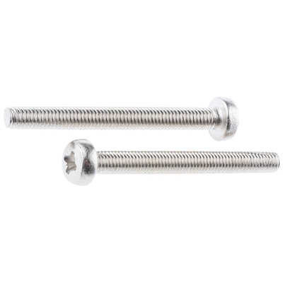 RS PRO Cross Pan Brass Machine Screws DIN 7985, M3x30mm