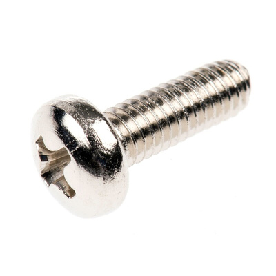 RS PRO Cross Pan Brass Machine Screws DIN 7985, M4x12mm