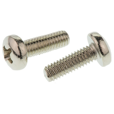 RS PRO Cross Pan Brass Machine Screws DIN 7985, M4x12mm