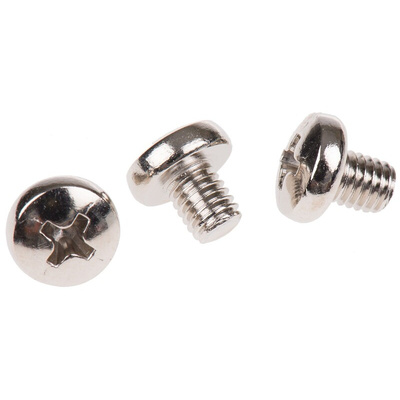 RS PRO Cross Pan Brass Machine Screws DIN 7985, M5x6mm