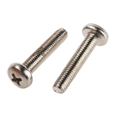 RS PRO Cross Pan Brass Machine Screws DIN 7985, M5x25mm