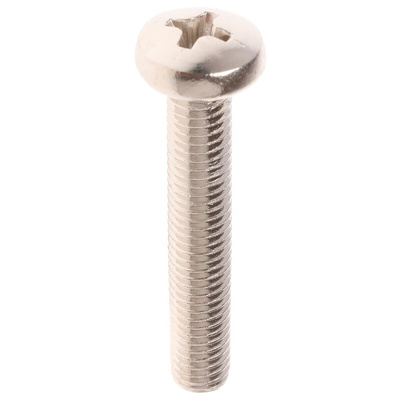 RS PRO Cross Pan Brass Machine Screw DIN 7985, M5x30mm