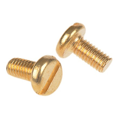 RS PRO Slot Pan Brass Machine Screws DIN 85, M3x6mm