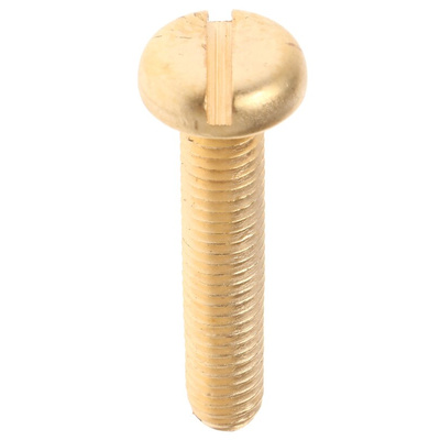 RS PRO Slot Pan Brass Machine Screws DIN 85, M5x25mm