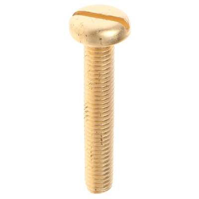 RS PRO Slot Pan Brass Machine Screws DIN 85, M5x30mm