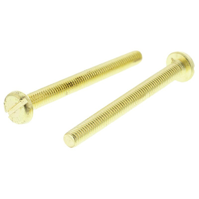 RS PRO Slot Pan Brass Machine Screws DIN 85, M5x50mm