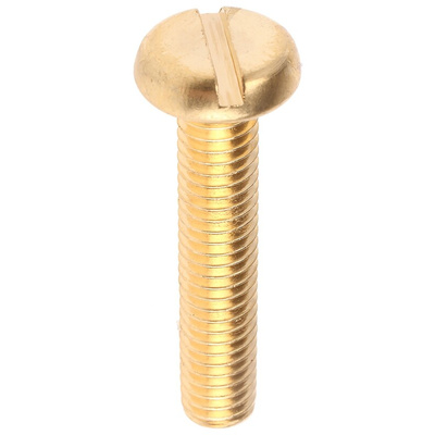 RS PRO Slot Pan Brass Machine Screws DIN 85, M6x30mm