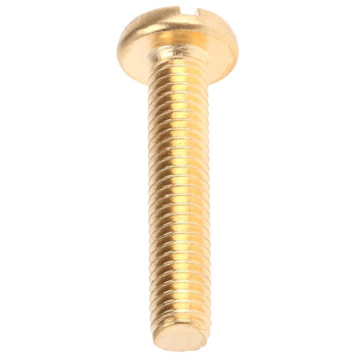 RS PRO Slot Pan Brass Machine Screws DIN 85, M6x30mm