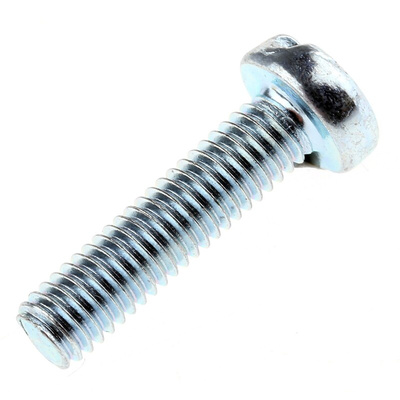 RS PRO Slot  Cheese Head Steel Machine Screws DIN 84, M3x12mm