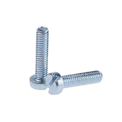 RS PRO Slot  Cheese Head Steel Machine Screws DIN 84, M4x16mm