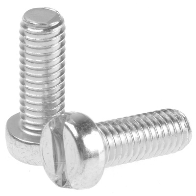 RS PRO Slot  Cheese Head Steel Machine Screws DIN 84, M6x16mm