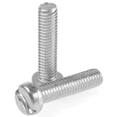 RS PRO Slot  Cheese Head Steel Machine Screws DIN 84, M6x25mm