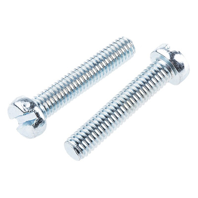 RS PRO Slot  Cheese Head Steel Machine Screws DIN 84, M6x30mm