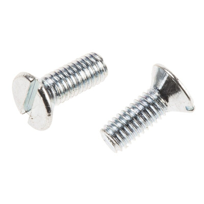 RS PRO Slot Countersunk Steel Machine Screws DIN 963, M3x8mm
