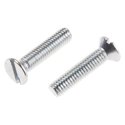 RS PRO Slot Countersunk Steel Machine Screws DIN 963, M3.5x16mm