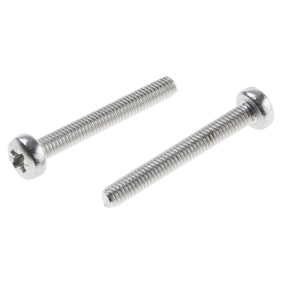 RS PRO Pozidriv Pan A2 304 Stainless Steel Machine Screws DIN 7985, M2.5x20mm