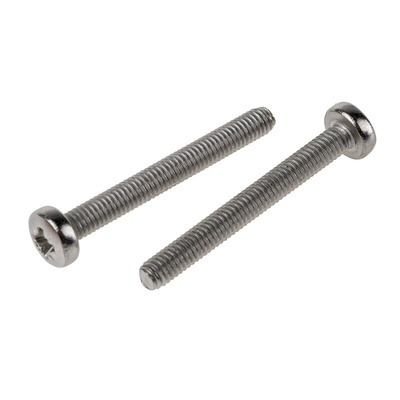 RS PRO Pozidriv Pan A2 304 Stainless Steel Machine Screws DIN 7985, M4x35mm